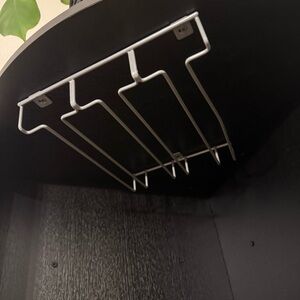 Silver Hanging Metal Wine Rack